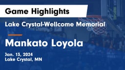 Lake Crystal-Wellcome Memorial  vs Mankato Loyola  Game Highlights - Jan. 13, 2024