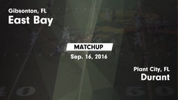 Matchup: East Bay vs. Durant  2016