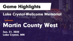 Lake Crystal-Wellcome Memorial  vs Martin County West  Game Highlights - Jan. 31, 2020
