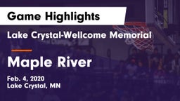 Lake Crystal-Wellcome Memorial  vs Maple River  Game Highlights - Feb. 4, 2020