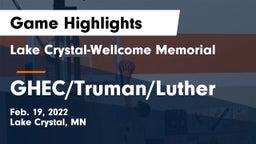 Lake Crystal-Wellcome Memorial  vs GHEC/Truman/Luther Game Highlights - Feb. 19, 2022