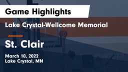 Lake Crystal-Wellcome Memorial  vs St. Clair  Game Highlights - March 10, 2022