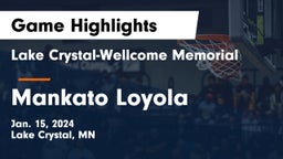Lake Crystal-Wellcome Memorial  vs Mankato Loyola  Game Highlights - Jan. 15, 2024