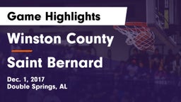 Winston County  vs Saint Bernard Game Highlights - Dec. 1, 2017