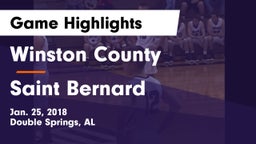 Winston County  vs Saint Bernard Game Highlights - Jan. 25, 2018