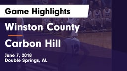 Winston County  vs Carbon Hill Game Highlights - June 7, 2018