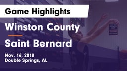 Winston County  vs Saint Bernard Game Highlights - Nov. 16, 2018