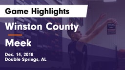 Winston County  vs Meek  Game Highlights - Dec. 14, 2018