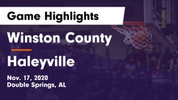 Winston County  vs Haleyville  Game Highlights - Nov. 17, 2020