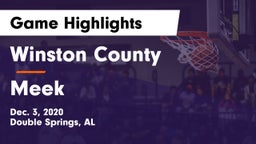 Winston County  vs Meek  Game Highlights - Dec. 3, 2020