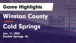Winston County  vs Cold Springs  Game Highlights - Jan. 11, 2022