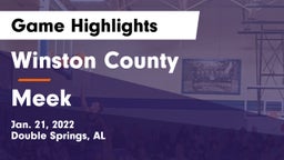 Winston County  vs Meek  Game Highlights - Jan. 21, 2022