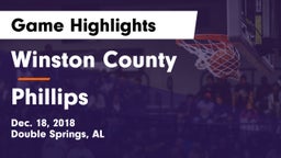 Winston County  vs Phillips  Game Highlights - Dec. 18, 2018
