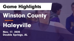 Winston County  vs Haleyville  Game Highlights - Nov. 17, 2020