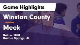 Winston County  vs Meek  Game Highlights - Dec. 3, 2020