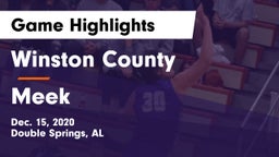 Winston County  vs Meek  Game Highlights - Dec. 15, 2020
