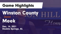 Winston County  vs Meek  Game Highlights - Dec. 14, 2021