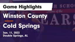 Winston County  vs Cold Springs  Game Highlights - Jan. 11, 2022