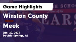 Winston County  vs Meek  Game Highlights - Jan. 20, 2023