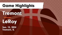 Tremont  vs LeRoy  Game Highlights - Jan. 13, 2024