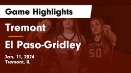 Tremont  vs El Paso-Gridley  Game Highlights - Jan. 11, 2024