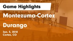 Montezuma-Cortez  vs Durango  Game Highlights - Jan. 5, 2018