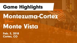 Montezuma-Cortez  vs Monte Vista  Game Highlights - Feb. 3, 2018