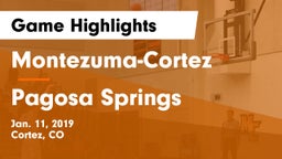 Montezuma-Cortez  vs Pagosa Springs  Game Highlights - Jan. 11, 2019