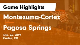 Montezuma-Cortez  vs Pagosa Springs Game Highlights - Jan. 26, 2019