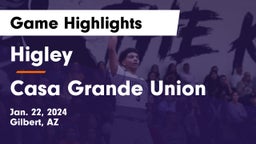 Higley  vs Casa Grande Union  Game Highlights - Jan. 22, 2024