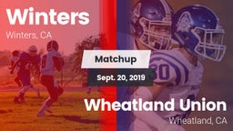 Matchup: Winters vs. Wheatland Union  2019