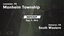 Matchup: Manheim Township vs. South Western  2016