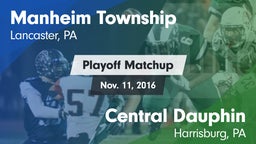 Matchup: Manheim Township vs. Central Dauphin  2016