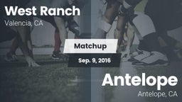 Matchup: West Ranch High vs. Antelope  2016
