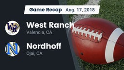 Recap: West Ranch  vs. Nordhoff  2018