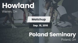 Matchup: Howland vs. Poland Seminary  2016