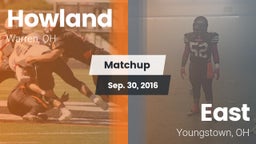 Matchup: Howland vs. East  2016
