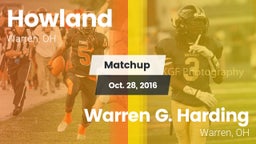 Matchup: Howland vs. Warren G. Harding  2016