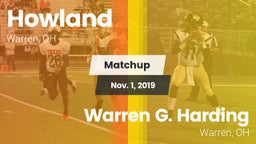 Matchup: Howland vs. Warren G. Harding  2019