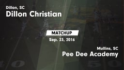 Matchup: Dillon Christian vs. *** Dee Academy  2016
