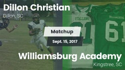 Matchup: Dillon Christian vs. Williamsburg Academy  2017