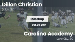 Matchup: Dillon Christian vs. Carolina Academy  2017