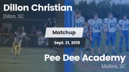 Matchup: Dillon Christian vs. *** Dee Academy  2018