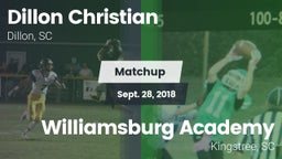 Matchup: Dillon Christian vs. Williamsburg Academy  2018