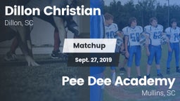 Matchup: Dillon Christian vs. *** Dee Academy  2019