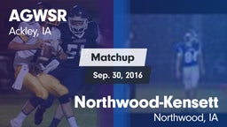 Matchup: AGWSR vs. Northwood-Kensett  2016