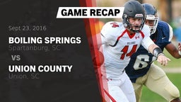 Recap: Boiling Springs  vs. Union County  2016