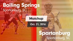 Matchup: Boiling Springs vs. Spartanburg  2016