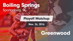 Matchup: Boiling Springs vs. Greenwood 2016