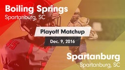 Matchup: Boiling Springs vs. Spartanburg  2016